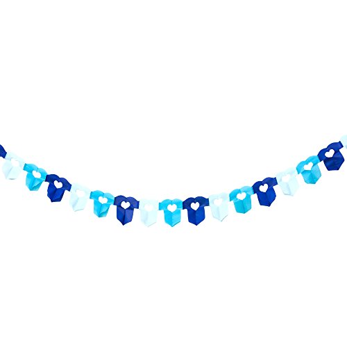Oblique-Unique® 6m Papier Girlande Hemdchen Body Blau Baby Shower Geburt