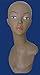 18" Tall PVC Plastic Female Mannequin Head With Ear Brown Color