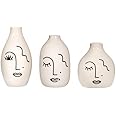Sass & Belle Abstract Face White Vases - Set of 3