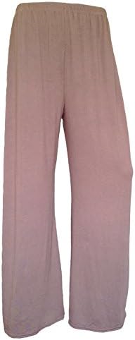 New Plus Size Womens Plain Palazzo Wide Leg Flared Ladies Trousers Pants 8-26 (UK-XXL(20-22), Mocha)