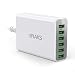 Produktbild Splaks USB Ladegerät 6-Port 50W/10A Netzteil Ladeadapter Lade Dockingstation für iPhone SE 6 6s 7 8 Plus X XS Max XR iPad Air Pro Mini Galaxy S9 S8 Plus LG Huawei P30 Mate 20 Pro usw. Weiß