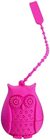 GGG Cute Loose Leaf Owl Tea infuser - Best Silicone strainer Funny Tea Filters Cute Tea Infuser Design Set In Bright Colors(Peach)