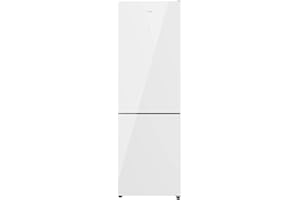 Cecotec Frigorífico Combi 2 Puertas Cristal de 322 Litros Bolero CoolMarket Combi 322 Glass White D. Altura 185 y 60 cm de Ancho, Motor Inverter Plus, Sistema Multi Air flow, Total No frost