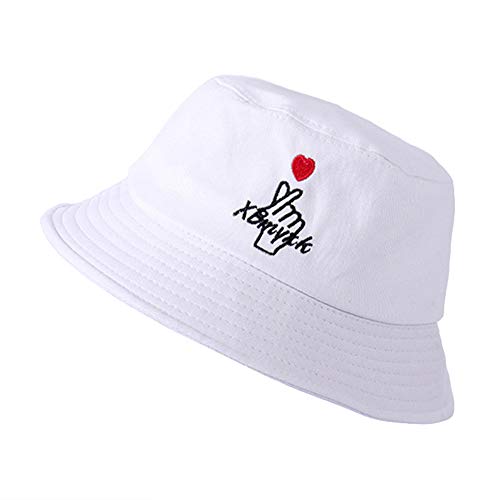 Preisvergleich Produktbild AchidistviQ Freizeit-Brief, mit Herz-Stickerei, faltbar, Unisex, Winddicht weiß