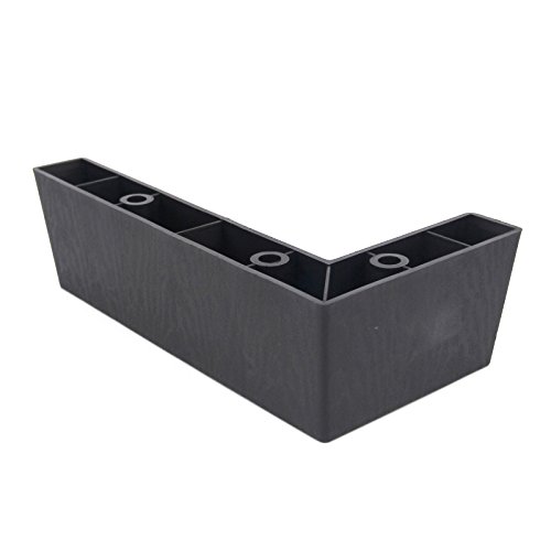 Preisvergleich Produktbild Design61 4er Set Sofa Füße Kunststoff Möbelgleiter Möbeluntersetzer Sofa Sessel zum Anschrauben Kunststoff Möbelgleiter L-Form in Schwarz