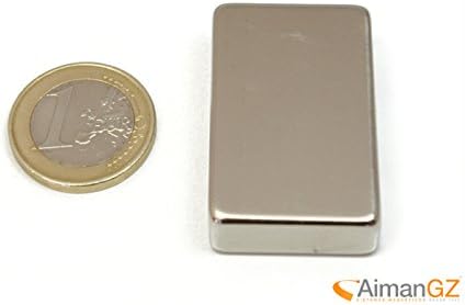 2 Neodymium Magnet Block, 40 mm Long X 20 mm Width 10 mm Thickness, 19 kg pull.