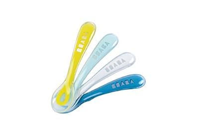 Béaba BÉABA Set de 4 Cuillères Soft en Silicone 2ème Âge