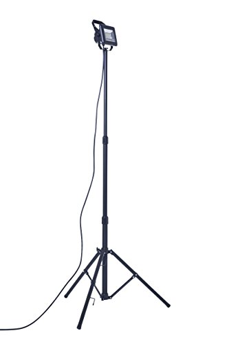 Northpoint PRO-Line LED Baustrahler Arbeitsstrahler 30W 3000 Lumen mit höhenverstellbaren Stativ inklusive Tragegriff und 2 rückseitigen Steckdosen Arbeitsleuchte Werkstattleuchte Arbeitslampe Flutlichtstrahler Fluter
