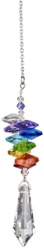 Icicle Pendulum Chakra Rainbow Cascade Suncatcher Swarovski Hanging Crystal &amp; Free Organza Bag