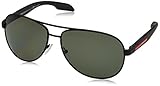 Protective case included Prada Linea Rossa Benbow Gafas de sol, Black Rubber, 62 para Hombre