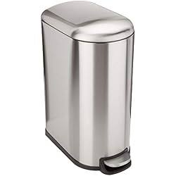 AmazonBasics Poubelle rectangulaire à fermeture douce pour espaces étroits - 40 L