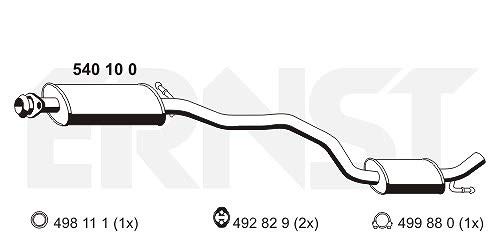 Preisvergleich Produktbild ERNST 540100 Mittelschalldämpfer