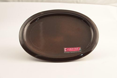 Saucer Oval Stoneware Ceramic Art.S6000- cm.33 x 25 x 2h.- Dark Catalan Cream Enamel – certre