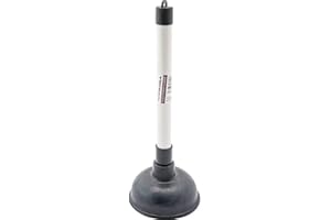 GUJCO Toilet Plunger Unblocker Heavy Duty with Plastic Handle Strong Suction Performance Tool to Easily Clear All Bathroom Blocked Ideal for Toilets, Shower, Sinks Open Clogged and Drains