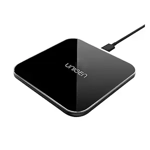 UNIGEN UNIPAD 150 Premium Wireless Charger Pad | 15W Type-C PD | Glass Top Metal Base | Compatible iPhone 13/12/11/XS/XR/X/8, Galaxy S20/S10/S9/S8 & OnePlus 9 Pro (Space Grey)