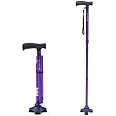 Hurrycane Lightweight All-Terrain Cane Folding Walking Stick - Purple