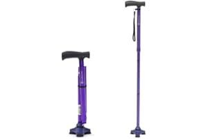 BETTER LIFE Hurrycane Lightweight All-Terrain Cane Folding Walking Stick - Purple