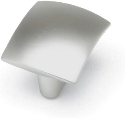 Cupboard Door Pull Square Knob in Chrome Satin Chrome