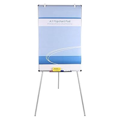 VIZ-PRO Chevalet de conférence - Tableau Blanc Effaçable & Magnétique - Réglable en hauteur & usage flexible, 90 x 60 cm