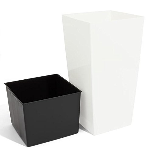 Blumentopf Übertopf Coubi Prosperplast Urbi Square 49lt hoch mit Einsatz breit 32 cm Farbe: weiß - 4