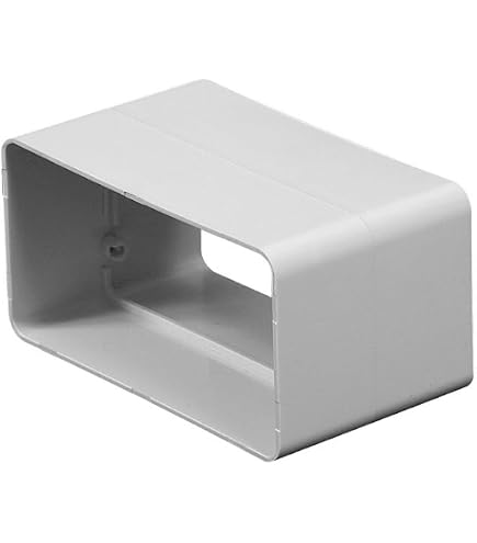 KOTARBAU® Pieza de transición de canal plano a tubo redondo, diámetro de 100 mm, conector rectangular de 110 x 55 cm, color blanco, pieza de desviación, sistema de ventilación, conducto de salida KOTARBAU® Pieza de transición de canal plano a tubo redondo, diámetro de 100 mm, conector rectangular de 110 x 55 cm, color blanco, pieza de desviación, sistema de ventilación, conducto de salida