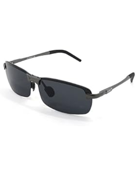 LZXC Herren Polarisiert Sonnenbrille Fahrerbrille Federscharnier AL-MG Metallrahmen Outdoor Sportbrille Schwarz...