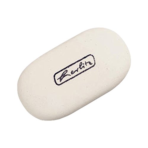 Herlitz Radierer Speckgummi, oval, weiß für Graphit