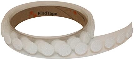FindTape HL74-C Adhesive-Backed Loop-Side Only Coins/Dots: 1/2 in. x 3.6 ft. (White)/loop-side only