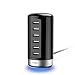 Produktbild VOGEK USB Ladegerät, 6 Port Multi-Port-USB Ladestation mit Smart Technologie für Android Apple iPhone 7 Plus iPad Pro/Air 2 LG G5 Samsung Galaxy S8 / S7 / S6 / Edge/Plus/Note usw schwarz