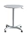 Produktbild Höhenverstellbarer Computer Stand Schreibtisch mit Rollläden - Bewegliche Beistelltisch für mehrfache Verwendungen neben Couch - Verstellbare Höhe Couchtisch für Sofa Seite (runden weiß)