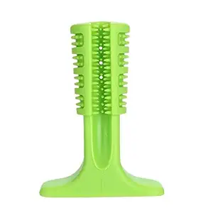 Bengvo Pet Toothbrush Stick Bristly Brushing Stick Dog Tooth Clean Chew Toys Bite Resistant Puppy Effective Dental Care Doggy Natural Rubber (L)
