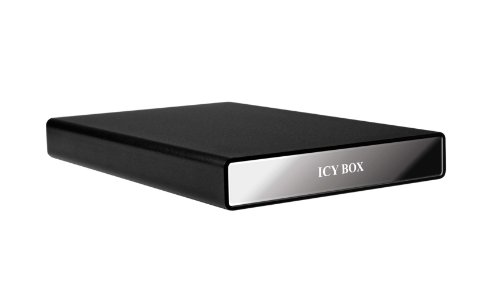 Icy Box IB-290StUS-B Externes Gehäuse für 2,5″ (6,35 cm) SATA HDD/SSD mit USB 2.0 & eSATA Anschluss, Aluminium, Kunstledertasche, schwarz - 6