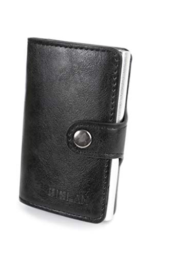 Preisvergleich Produktbild Gislah Kartenetui Kreditkartenetui mit Geldklammer Kreditkarten etuis Geldbörse Portmonee Portemonnaie Cardguard mit RFID Schutz Geldbeutel Slim Wallet – Das Portmonee für Jede Tasche (Schwarz)