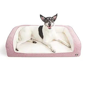BarkBox Memory Foam Dog Bed with High Density Foam Base for Orthopedic Joint Relief - Crate Lounger, Dog Couch or Sofa Pet Bed - Machine Washable Cover and Water-Resistant Lining - Toy Included