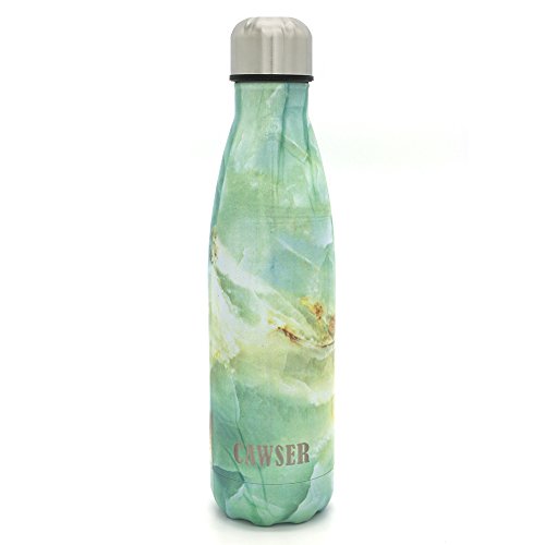 CAWSER Inossidabile alla Moda in Puro Colore Vuoto isolata a Perdere BPA Doppio Doppio Cola Forma Calda Bere Caldo Bottiglia d'Acqua Sportiva 500ml Turquoise