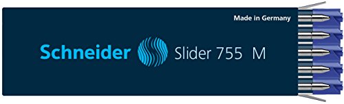 Schneider Slider 755 Kugelschreiber Mine (ViscoGlide-Technologie, dokumentenecht, M) 10er Packung blau