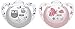 Produktbild NUK Genius Color Silikon-Schnuller, kiefergerechte Form, 18-36 Monate, 2 Stück, rosa & grau
