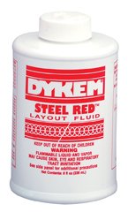 Dykem Steel Red Layout Fluid (80496, 8oz Brush-in-Cup, 240 ml). - 2