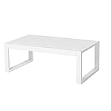  Mesa de Centro de Exterior Blanca de Aluminio para terraza Garden - LOLAhome