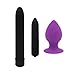 Price comparison product image Fun-Store-eu Vibrator 3Pcs/Set 10 Modes Mini Bullet&Multispeed Magic Wand Vibrators for Women&Big Anal Butt Plug Sex Toys for Men Gay Prostate,Black
