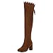 Produktbild Damen Schnürsenkel Beilaufig Hohe Stiefel Overknees Damen Abend Elegant Stiefeletten Schuhe,Brown-EU:42=11B(M) US