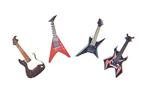 Streudeko aus lackiertem Holz Mini Gitarren für Musikfans, Gitarristen & Rocker - Inhalt 8 Stück pro Verpackungseinheit - Grösse pro Element 4cm