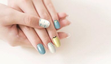 mango10 self adhesive nail polish, Colorful Mustache, Removable with Nail Remover