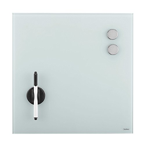 VonHaus Magnetisches Memoboard 350mm x 350mm aus Glass, Pinnwand, Notiztafel mit GRATIS Zubehör – Stift, zwei Stilvolle Magnete und ein Magnetischer Radierer (Weiß) - 3