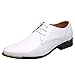 Produktbild FNKDOR Schuhe Herren Geschäft Lackleder Spitz Lederschuhe Formelle Kleidung Berufsschuhe Schnürsenkel Freizeit Business-Schuhe Kleid Schuhe Weiß 46 EU