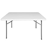 Modelo plegable Lola Home LDK Garden Mesa auxiliar blanca de plástico para jardín 122 X 75 X 74 cm 122x75x74 cm