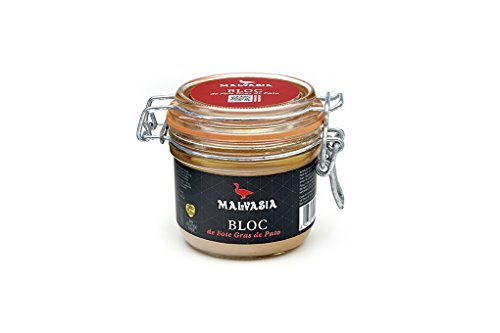 Malvasia Conservas de Foie - Bloc de foie gras de pato auténtico, en tarro de vidrio, 180 g