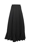 falda flamenca negra y roja  Yebra 601 Falda de Ensayo para Baile, niñas, Negro, 4