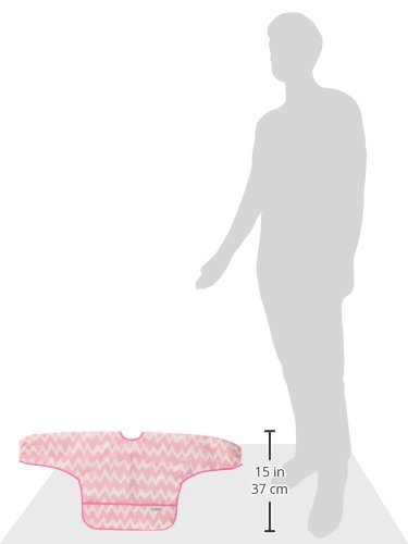 Hippychick Bumkin BUMKSU500 Lätzchen mit Ärmeln – Zickzack, rosa - 8