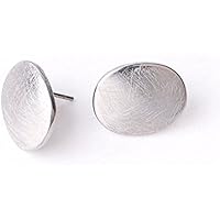 Selia rund circle Ohrring round oval Ohrstecker kreis rosegold brushed Optik handgemacht Statement Modeschmuck geschenk Schmuck, minimalist